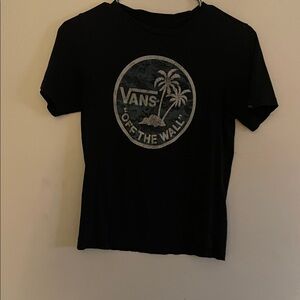Vans Black Tee with Palm Graphic